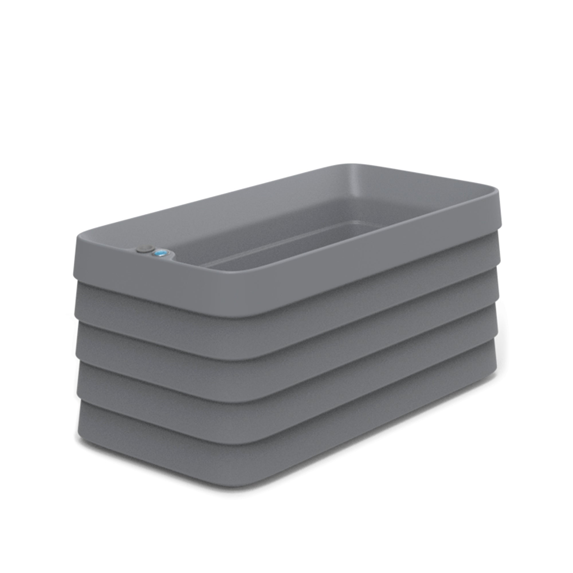 Slat Rectangle with TruDrop™ Self-Watering - 35.8in x 17.9in x 16.5in - Slate - Slate,35.8in x 17.9in x 16.5in