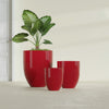 Valencia Large Round Fiberglass Planter - 27 in x 27 in x 31 in - Gloss Red - Gloss Red,27 in x 27 in x 31 in