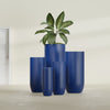 Saint Tropez Extra Large Tall Round Fiberglass Planter - 28 in x 28 in x 60 in - Matte Cobalt Blue - Matte Cobalt Blue,28 in x 28 in x 60 in