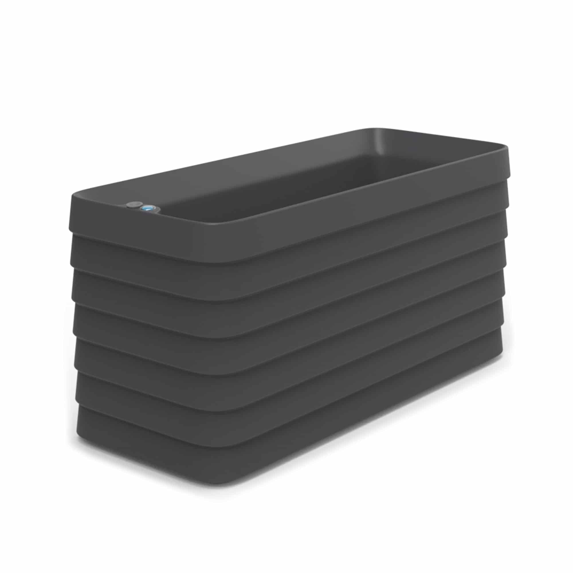 Slat Rectangle with TruDrop™ Self-Watering - 46.6in x 19in x 22.8in - Caviar Black - Caviar Black,46.6in x 19in x 22.8in