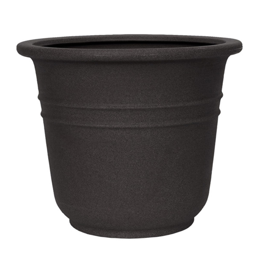 Curbside Bell Tower Round Plastic Planter - 40 in x 40 in x 29.3 in - Quarry Black - Quarry Black,40 in x 40 in x 29.3 in