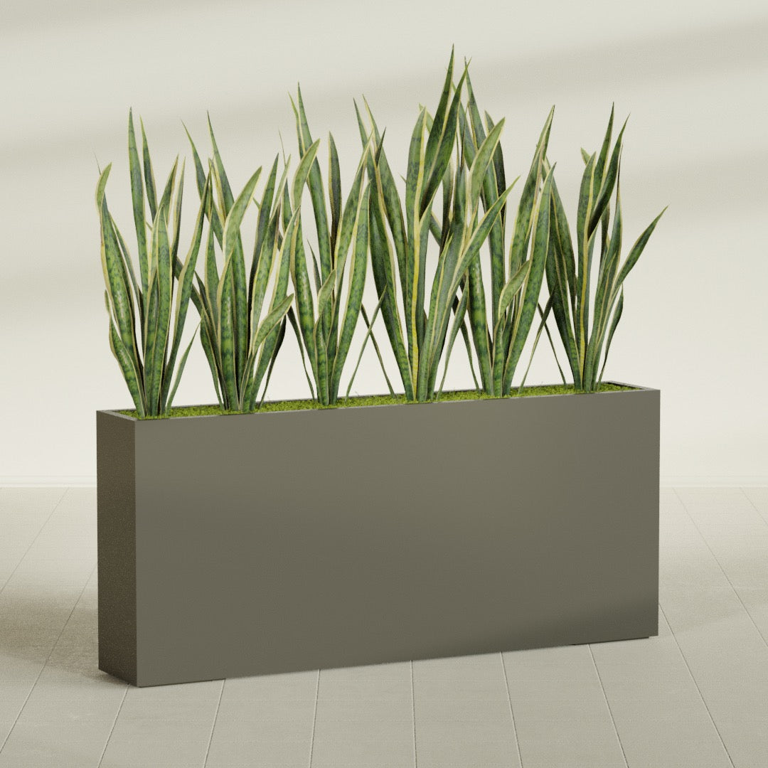 Delray Extra Large Long Rectangle Fiberglass Planter - 72 in x 12 in x 32 in - Matte Bronze - Matte Bronze,72 in x 12 in x 32 in