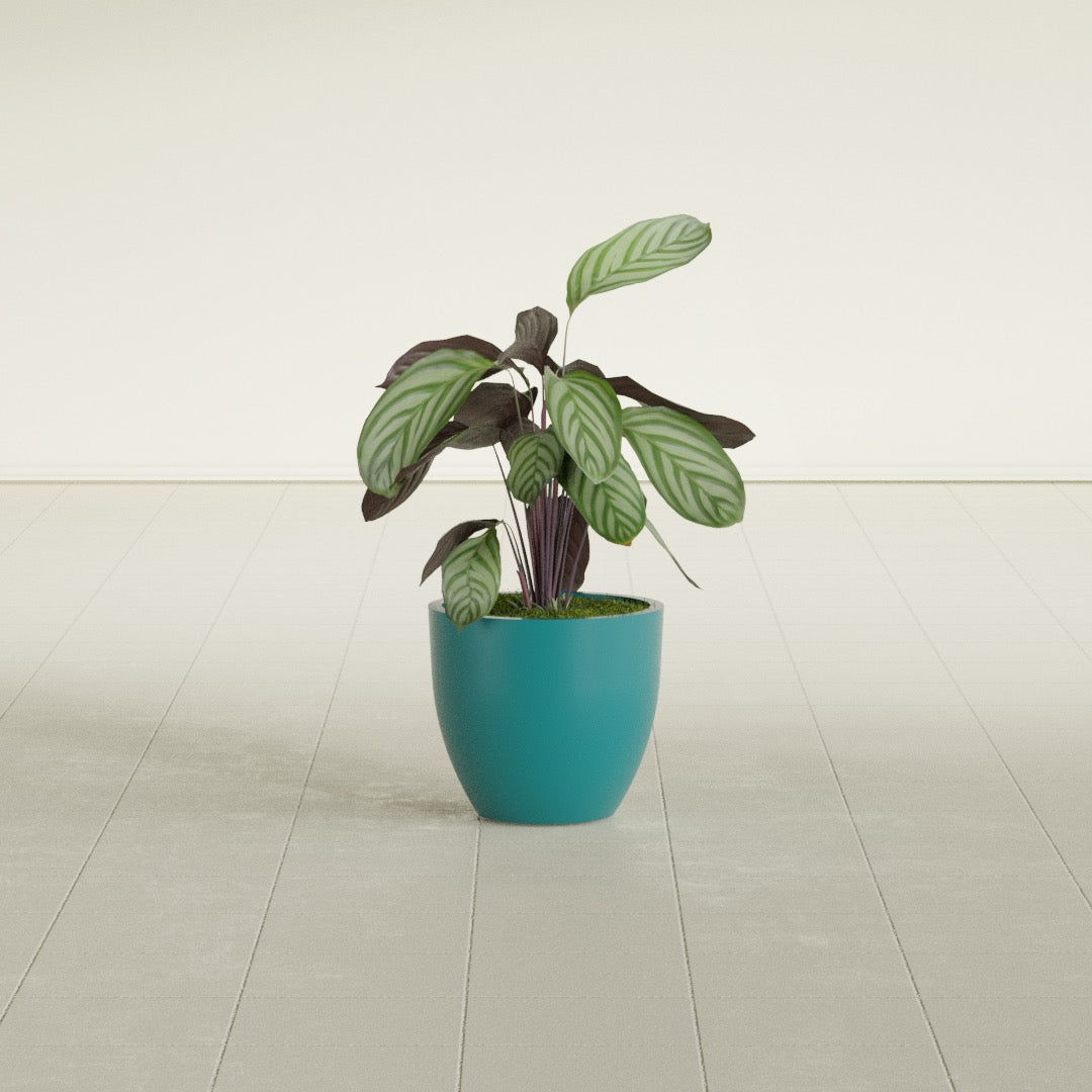 Wannsee Small Round Fiberglass Planter - 15 in x 15 in x 13 in - Satin Sea Foam - Satin Sea Foam,15 in x 15 in x 13 in
