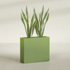 Perth Extra Large Long Rectangle Fiberglass Planter - 48 in x 16 in x 42 in - Satin Green - Satin Green,48 in x 16 in x 42 in