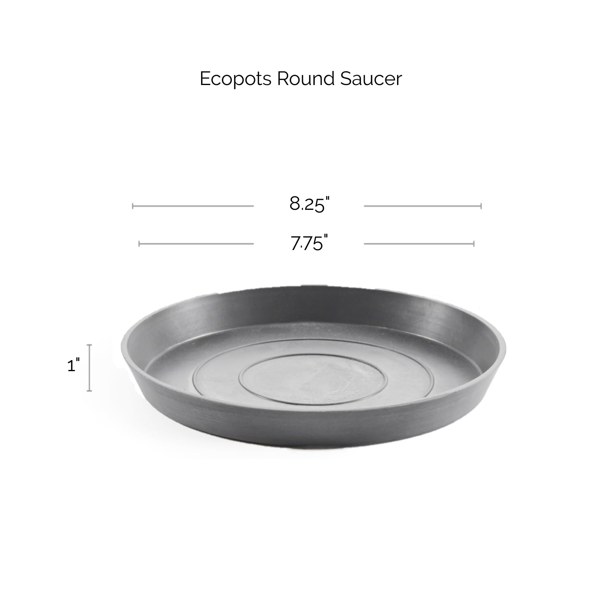 Small Round Saucer - 8.3 in x 8.3 in x 1 in - Grey - Grey,8.25 in x 8.25 in x 1 in