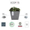 Rotterdam Small Square Planter - 8 in x 8 in x 7 in - Grey - Grey,8 in x 8 in x 7 in,Planter Only