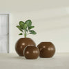 Globe Medium Sphere Fiberglass Planter - 24 in x 24 in x 19 in - Metallic Bronze - Metallic Bronze,24 in x 24 in x 20 in