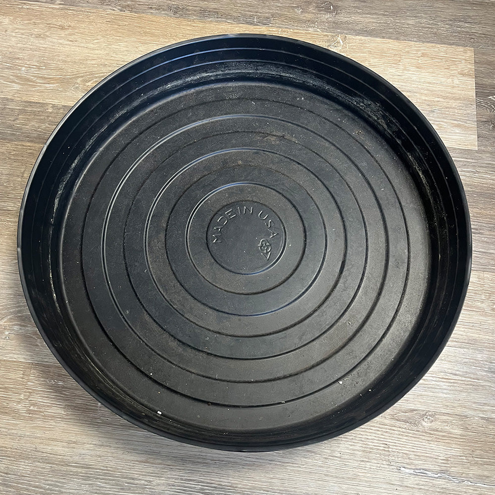 Deep Black Vinyl Heavy-Duty Plant Saucers - 21" diam. x 4"H - Case of 20 - 21" diam. x 4"H,Case of 20