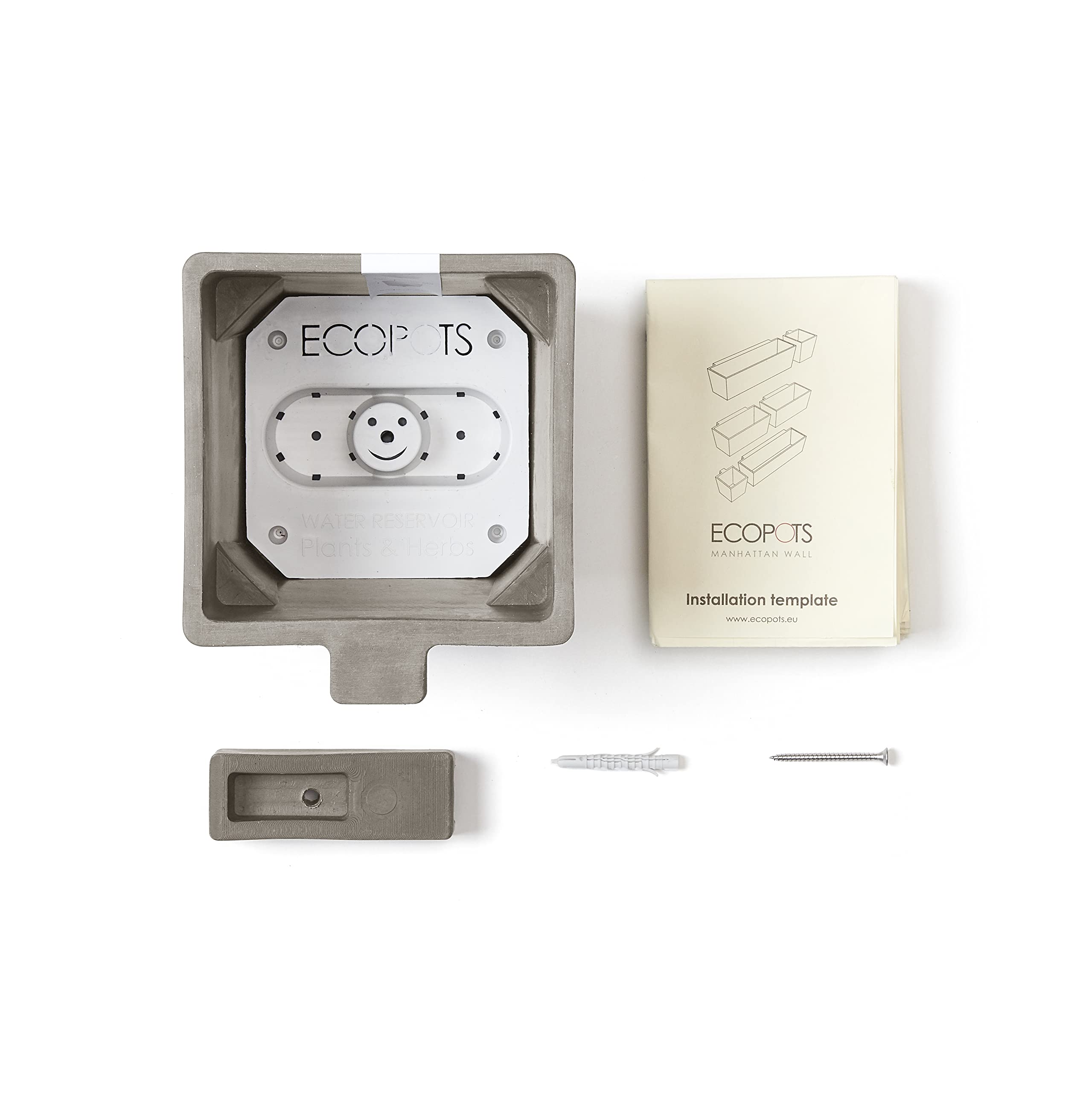 Manhattan Small Rectangle Wall Planter - 6 in x 6.75 in x 6 in - Taupe - Taupe,6 in x 6.75 in x 6 in