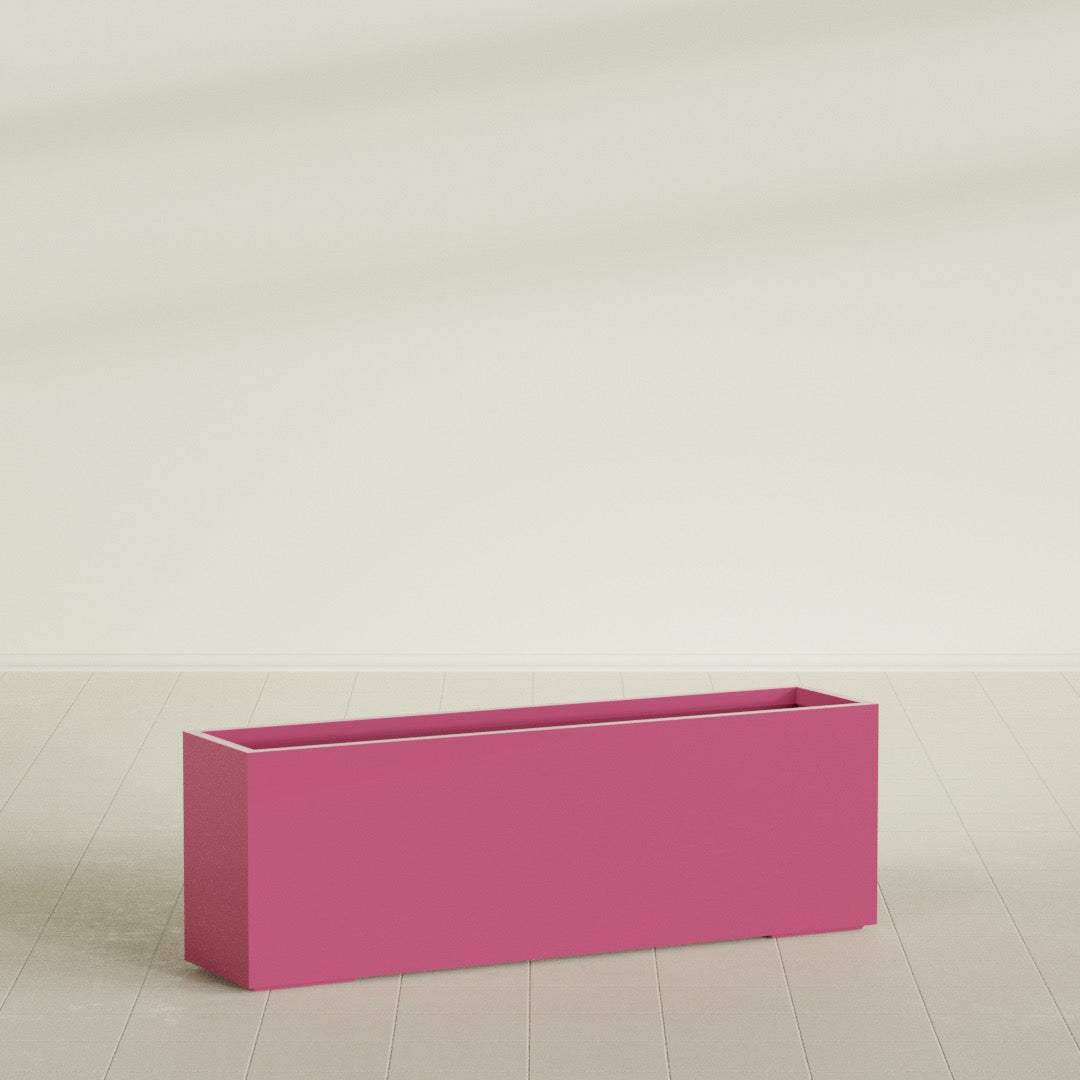 Tolga Extra Large Long Rectangle Fiberglass Planter - 72 in x 16 in x 24 in - Gloss Pink Violet - Gloss Pink Violet,72 in x 16 in x 24 in