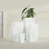 Toulan Large Tall Tapered Square Fiberglass Planter - 18 in x 18 in x 36 in - Gloss White - Gloss White,18 in x 18 in x 36 in