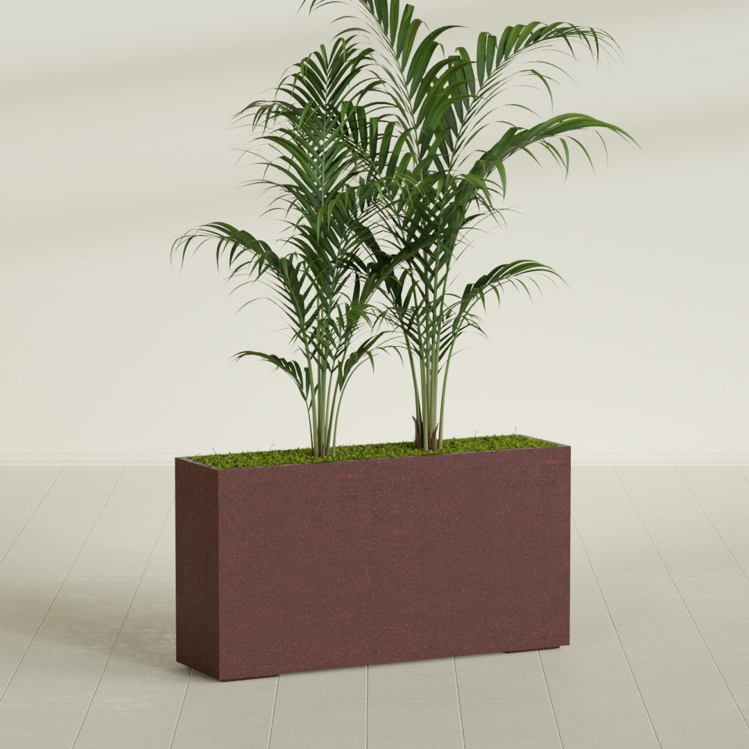 16"-Wide Rectangle - 48in x 16in x 32in - Weathered Steel - Rust - Weathered Steel - Rust,48 in x 16 in x 32 in