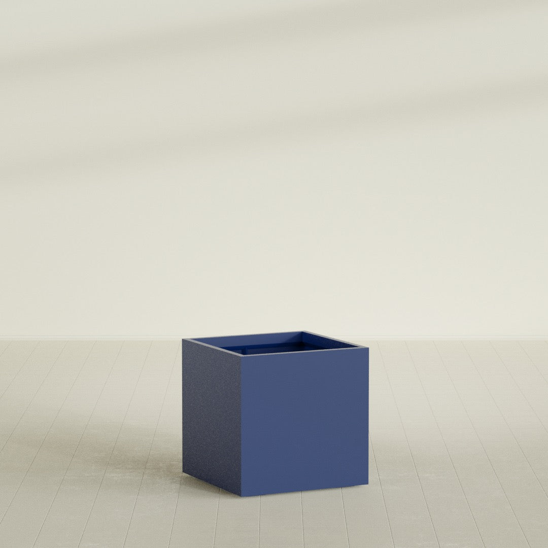Montroy Large Cube Square Fiberglass Planter - 32 in x 32 in x 32 in - Matte Cobalt Blue - Matte Cobalt Blue,32 in x 32 in x 32 in