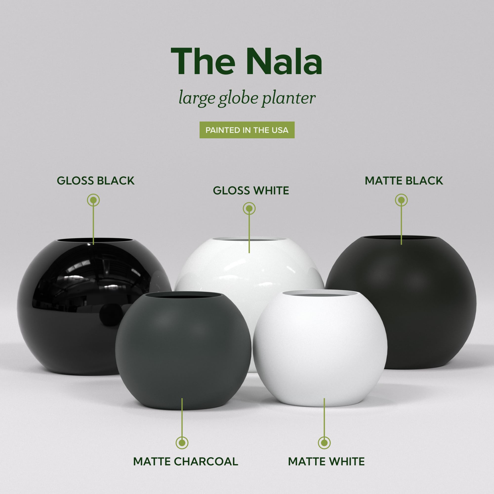 Globe Large Sphere Fiberglass Planter - 36 in x 36 in x 30 in - Metallic Bronze - Metallic Bronze,36 in x 36 in x 30 in