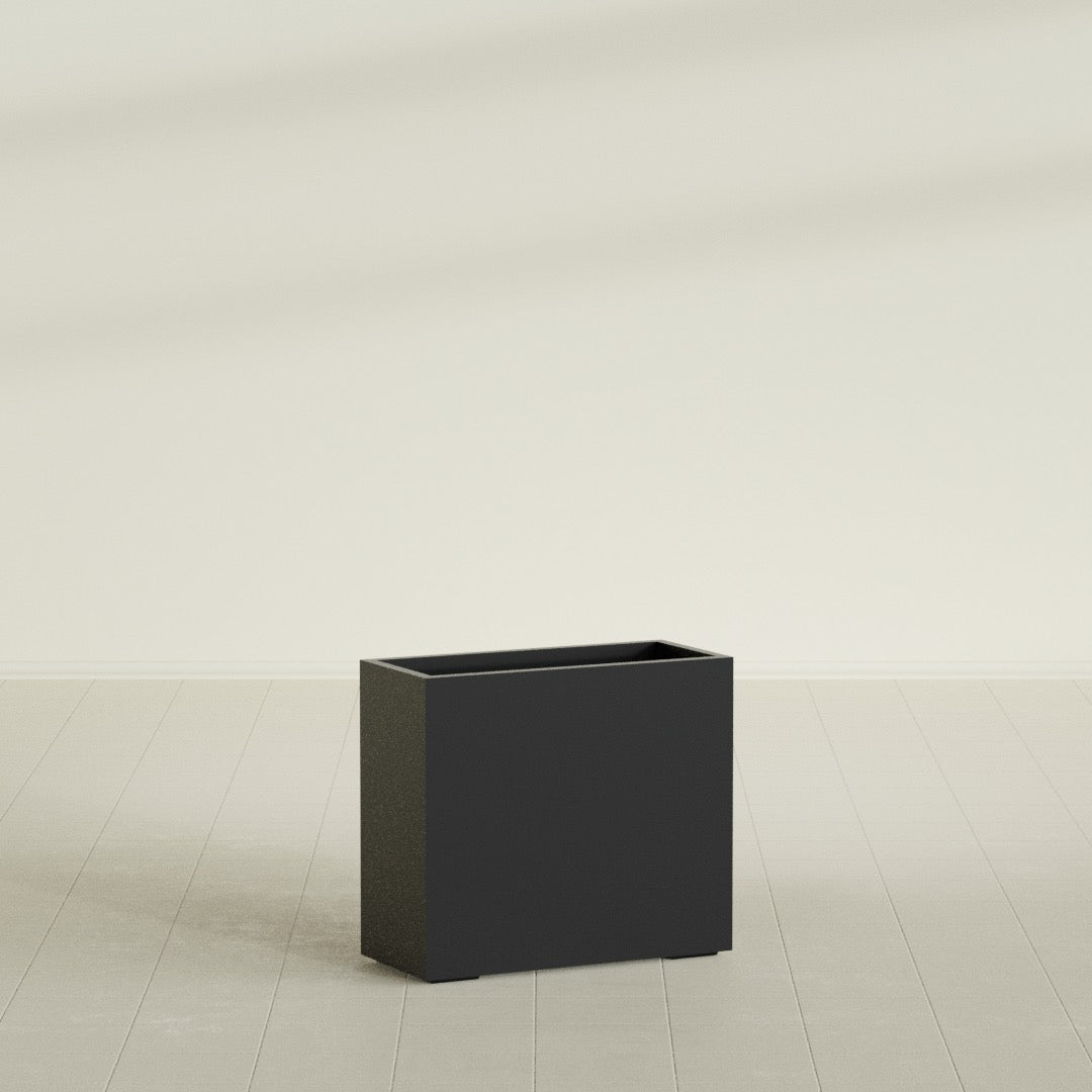 Potsdam Large Rectangle Fiberglass Planter - 36 in x 16 in x 32 in - Matte Black - Matte Black,36 in x 16 in x 32 in