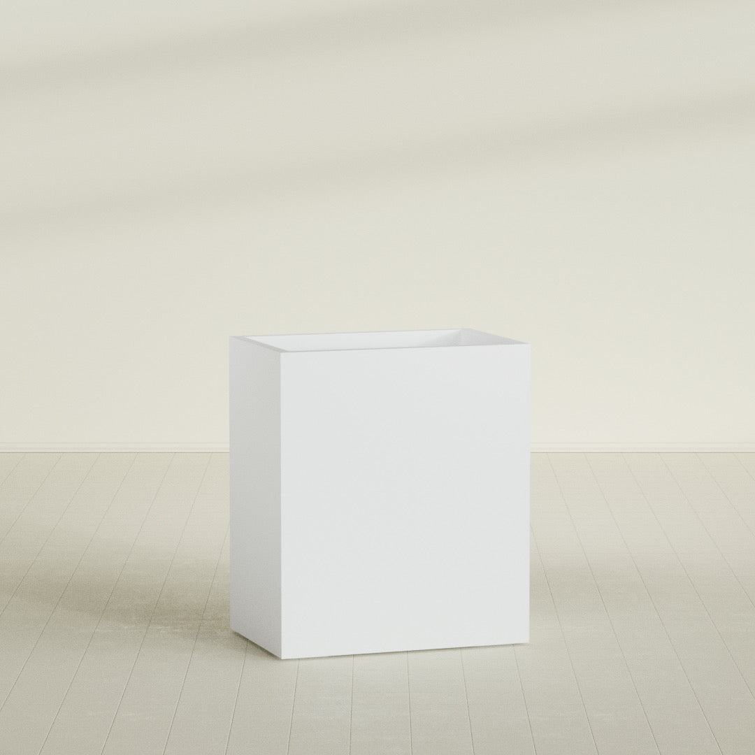 Darwin Large Rectangle Fiberglass Planter - 36 in x 24 in x 42 in - Gloss White - Gloss White,36 in x 24 in x 42 in