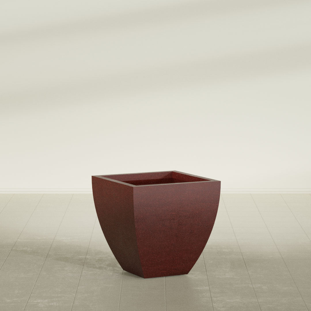 ProTone Fiberglass Premium Finish Tapered Square Square Planter - 24 in x 24 in x 24 in - Weathered Steel - Rust - Weathered Steel - Rust,24 in x 24 in x 24 in