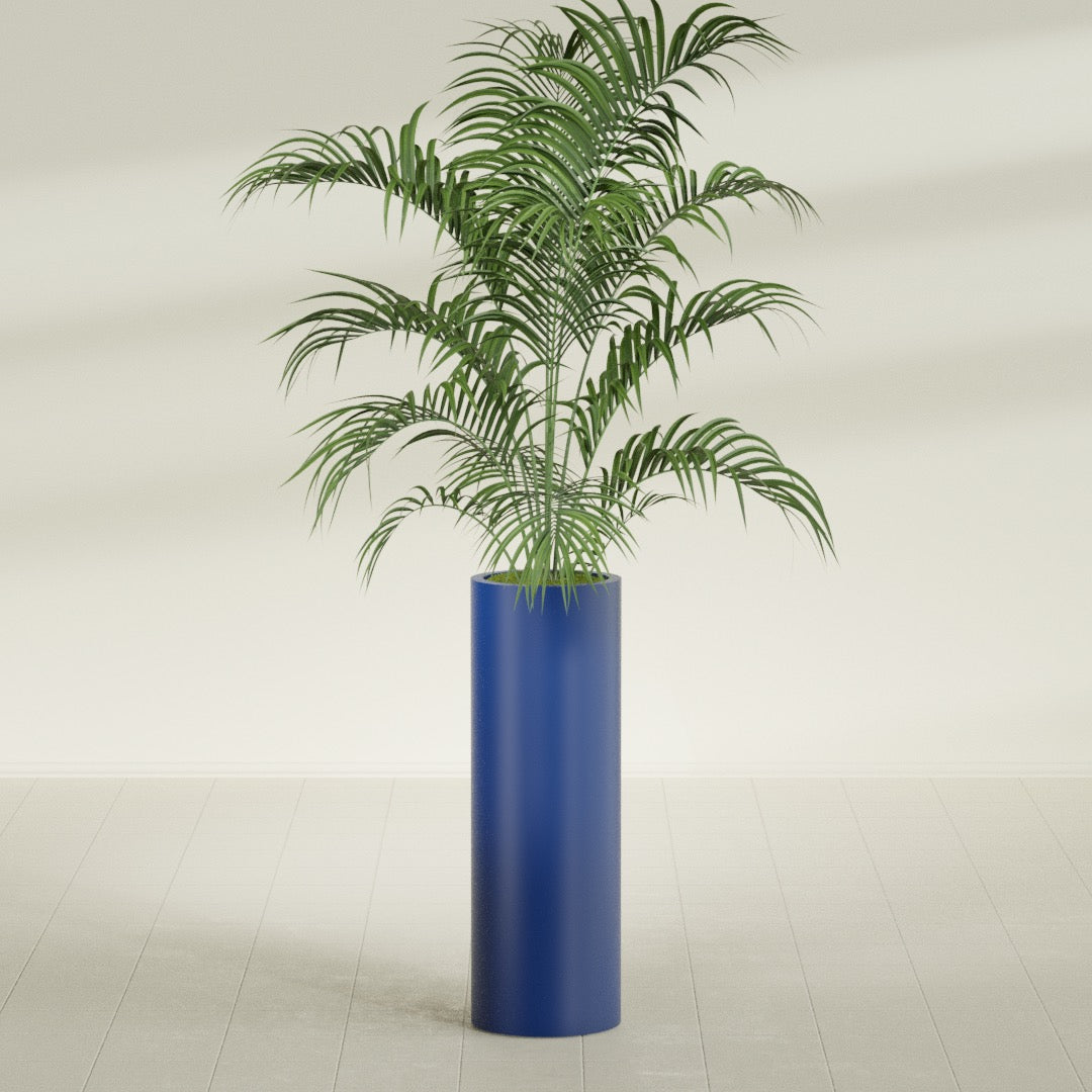 Corry Large Tall Cylinder Fiberglass Planter - 12 in x 12 in x 36 in - Matte Cobalt Blue - Matte Cobalt Blue,30 in x 30 in x 32 in