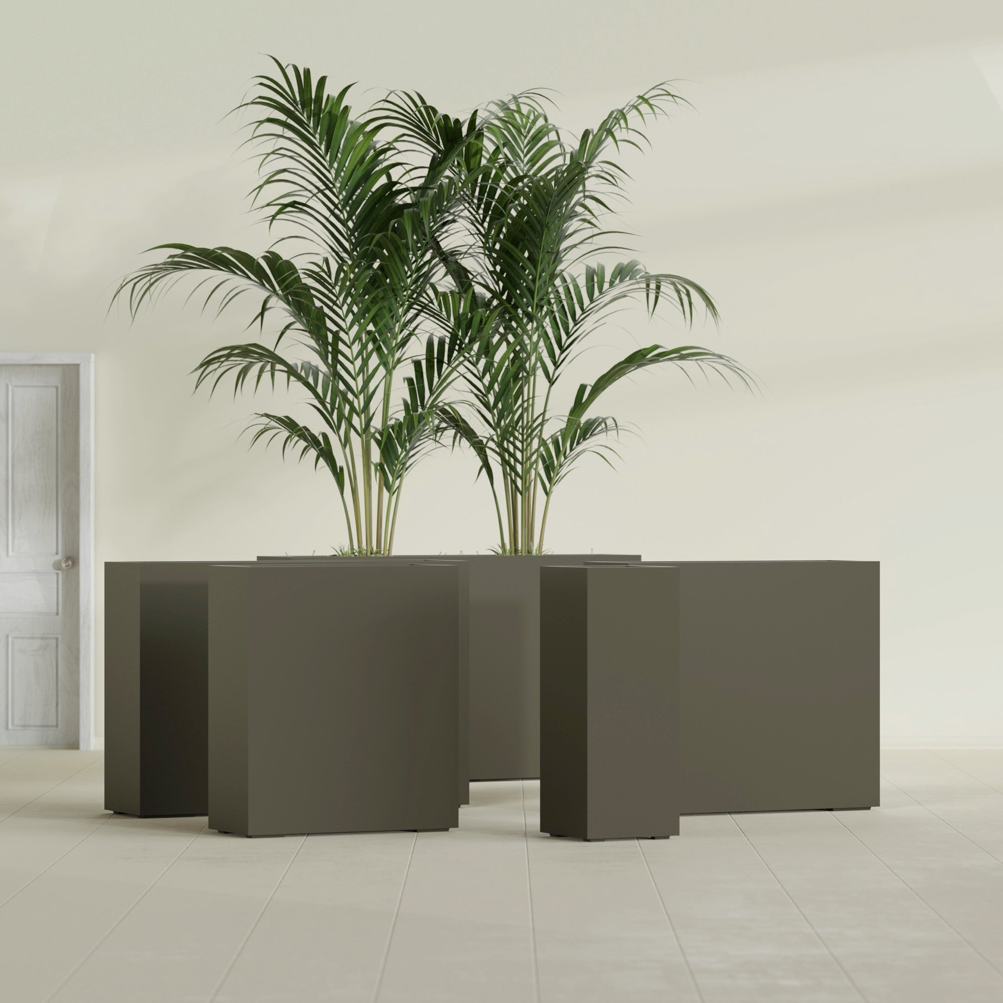 Perth Extra Large Long Rectangle Fiberglass Planter - 48 in x 16 in x 42 in - Matte Bronze - Matte Bronze,48 in x 16 in x 42 in