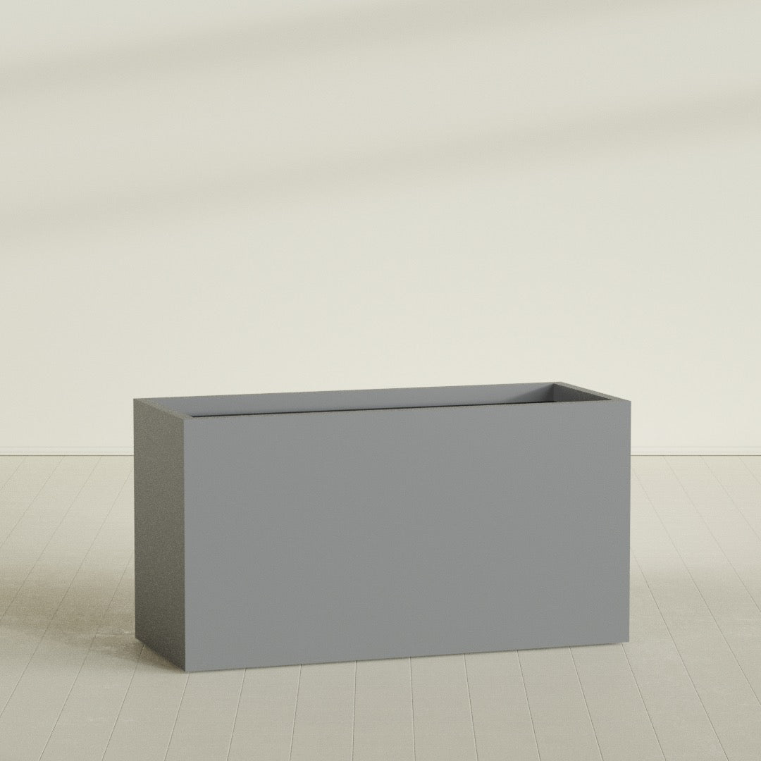 Brisbane Extra Large Long Rectangle Fiberglass Planter - 60 in x 24 in x 32 in - Metallic Gunmetal - Metallic Gunmetal,60 in x 24 in x 32 in