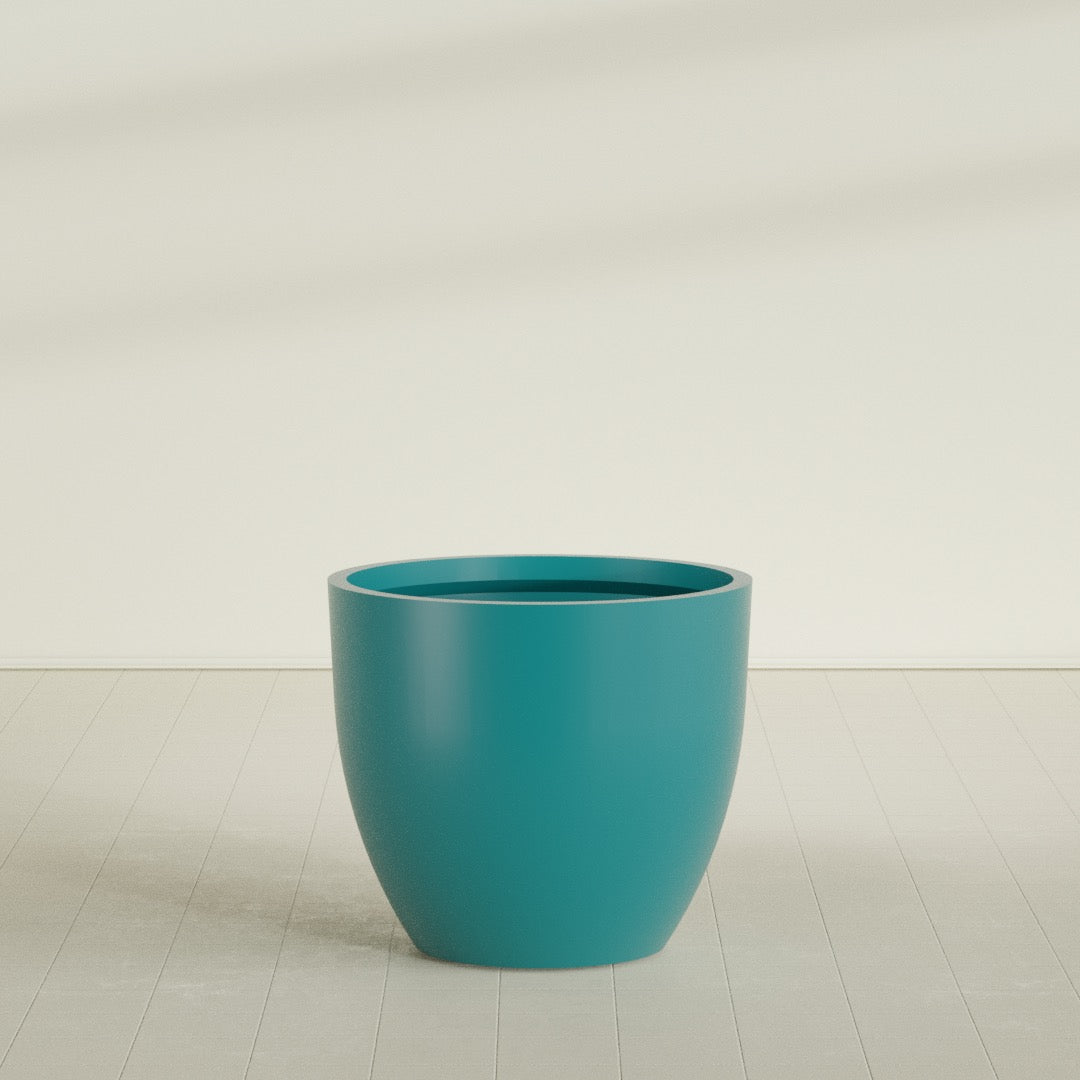 Wannsee Large Round Fiberglass Planter - 44 in x 44 in x 39 in - Satin Sea Foam - Satin Sea Foam,44 in x 44 in x 39 in