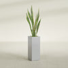 Perth Large Tall Rectangle Fiberglass Planter - 16 in x 16 in x 42 in - Metallic Silver - Metallic Silver,16 in x 16 in x 42 in