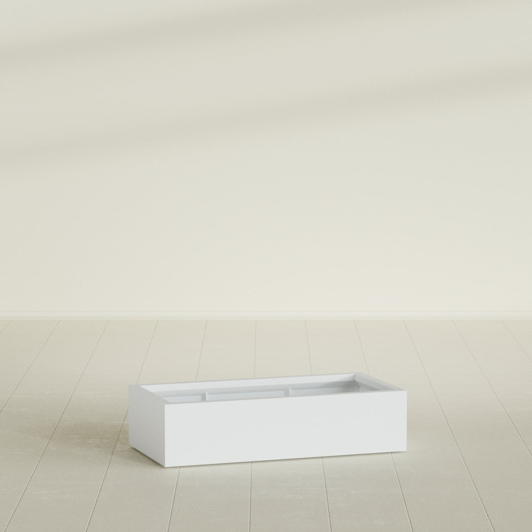 Antwerp Extra Large Long Rectangle Fiberglass Planter - 48 in x 24 in x 12 in - Gloss White - Gloss White,48 in x 24 in x 12 in
