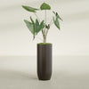 Saint Tropez Large Tall Round Fiberglass Planter - 16 in x 16 in x 38 in - Matte Brown - Matte Brown,16 in x 16 in x 38 in