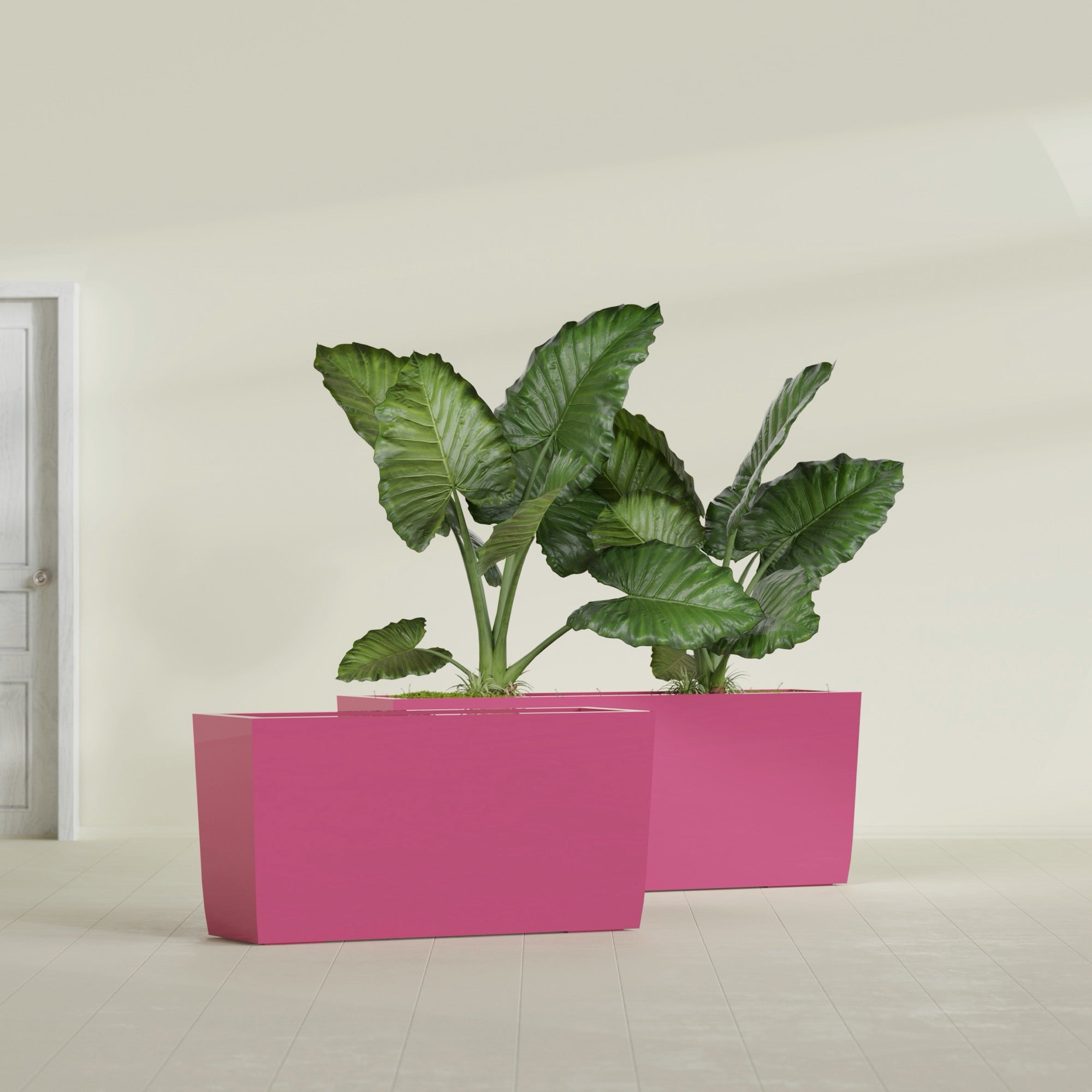 Panama Large Long Rectangle Fiberglass Planter - 36 in x 12 in x 18 in - Gloss Pink Violet - Gloss Pink Violet,36 in x 12 in x 18 in