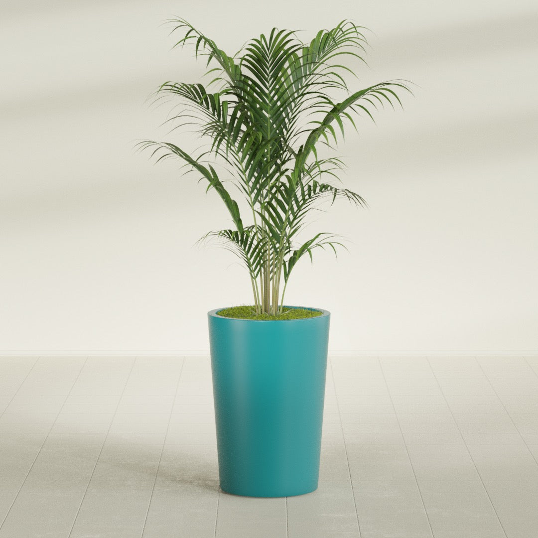 Tegel Medium Round Fiberglass Planter - 18 in x 18 in x 26 in - Satin Sea Foam - Satin Sea Foam,18 in x 18 in x 26 in