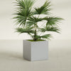 Montroy Medium Cube Square Fiberglass Planter - 28 in x 28 in x 28 in - Metallic Silver - Metallic Silver,28 in x 28 in x 28 in