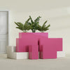 Potsdam Large Tall Rectangle Fiberglass Planter - 16 in x 16 in x 32 in - Gloss Pink Violet - Gloss Pink Violet,16 in x 16 in x 32 in