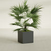 Montroy Medium Cube Square Fiberglass Planter - 24 in x 24 in x 24 in - Matte Charcoal - Matte Charcoal,24 in x 24 in x 24 in