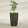 Toulan Extra Large Tall Tapered Square Fiberglass Planter - 23 in x 23 in x 48 in - Matte Brown - Matte Brown,23 in x 23 in x 48 in