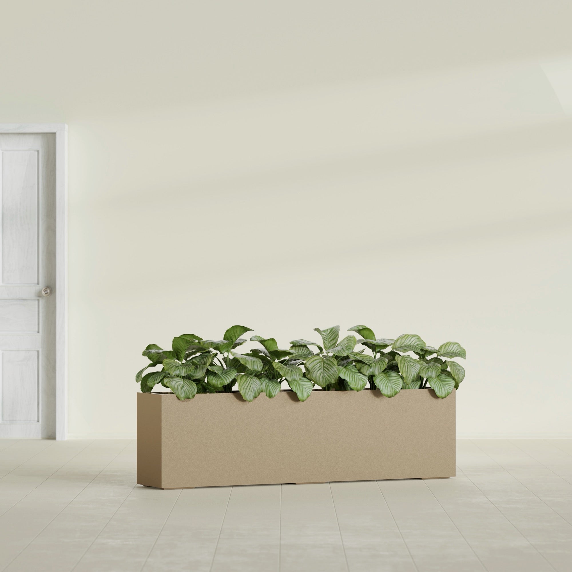 Hudson Extra Large Long Rectangle Fiberglass Planter - 100 in x 18 in x 28 in - Metallic Gold - Metallic Gold,100 in x 18 in x 28 in