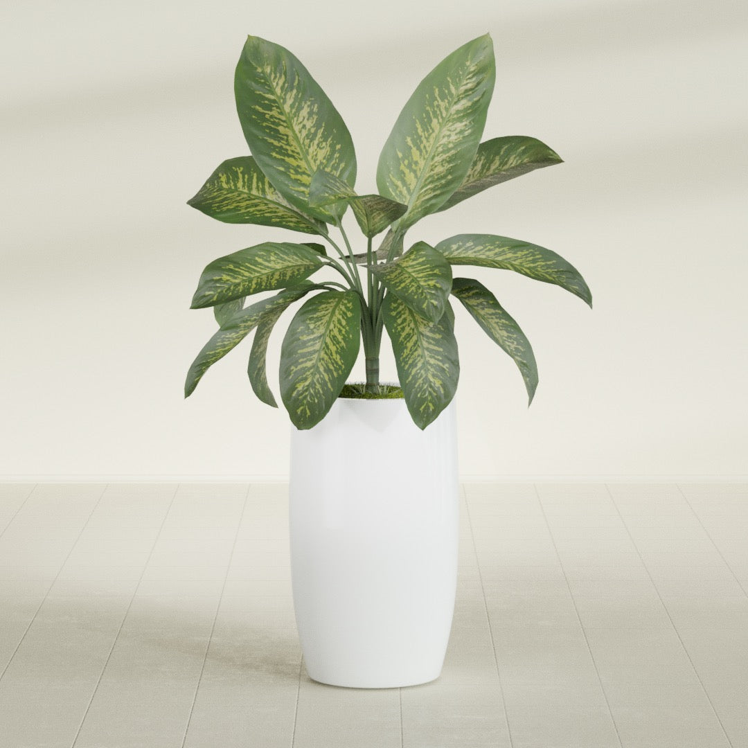 Lisbon Large Round Fiberglass Planter - 18 in x 18 in x 32 in - Matte White - Matte White,18 in x 18 in x 32 in