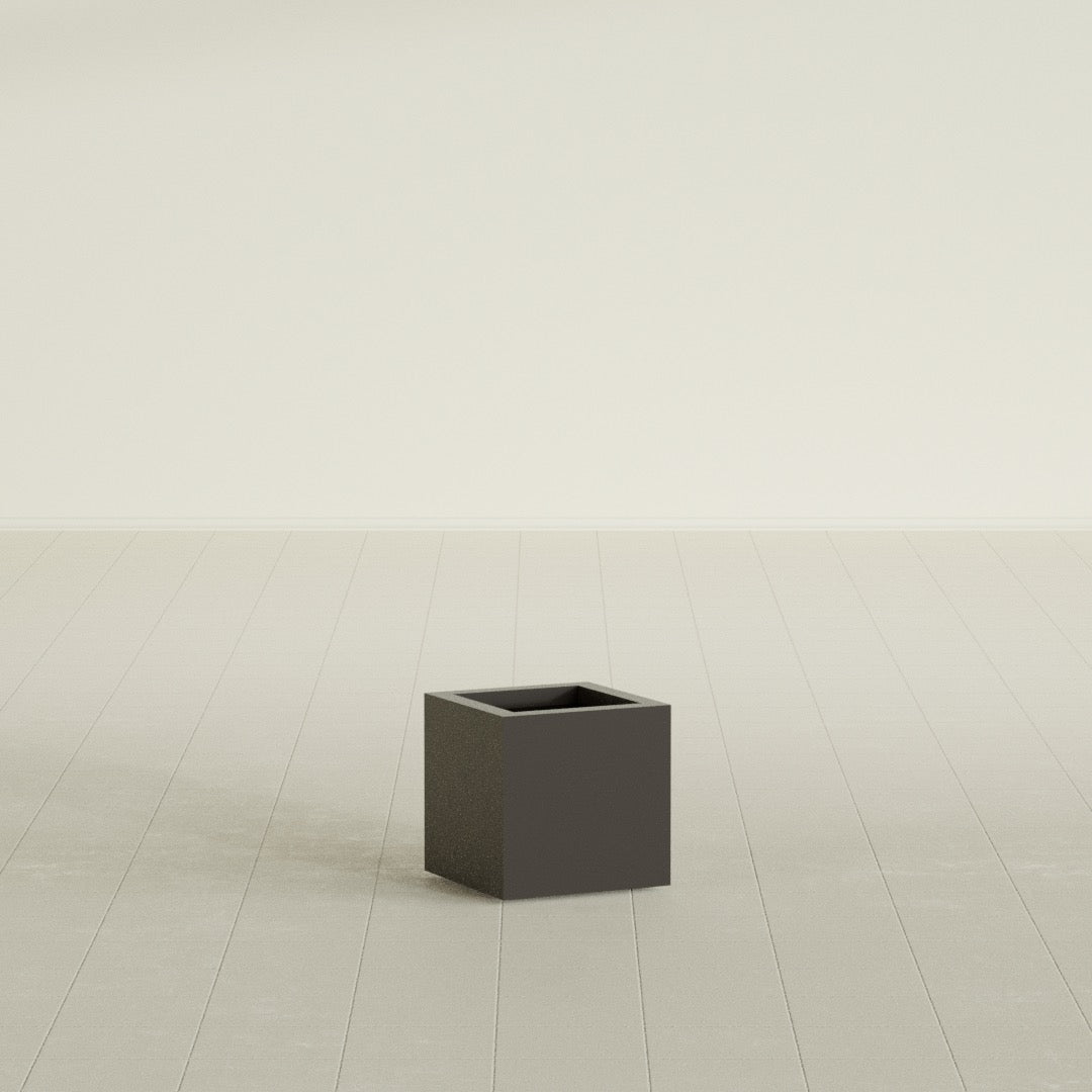 Montroy Small Cube Square Fiberglass Planter - 12 in x 12 in x 12 in - Matte Brown - Matte Brown,12 in x 12 in x 12 in