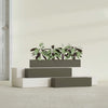Salon Large Tall Rectangle Fiberglass Planter - 48 in x 8 in x 8 in - Matte Bronze - Matte Bronze,48 in x 8 in x 8 in