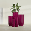 Saint Tropez Extra Large Tall Round Fiberglass Planter - 28 in x 28 in x 60 in - Gloss Eggplant - Gloss Eggplant,28 in x 28 in x 60 in