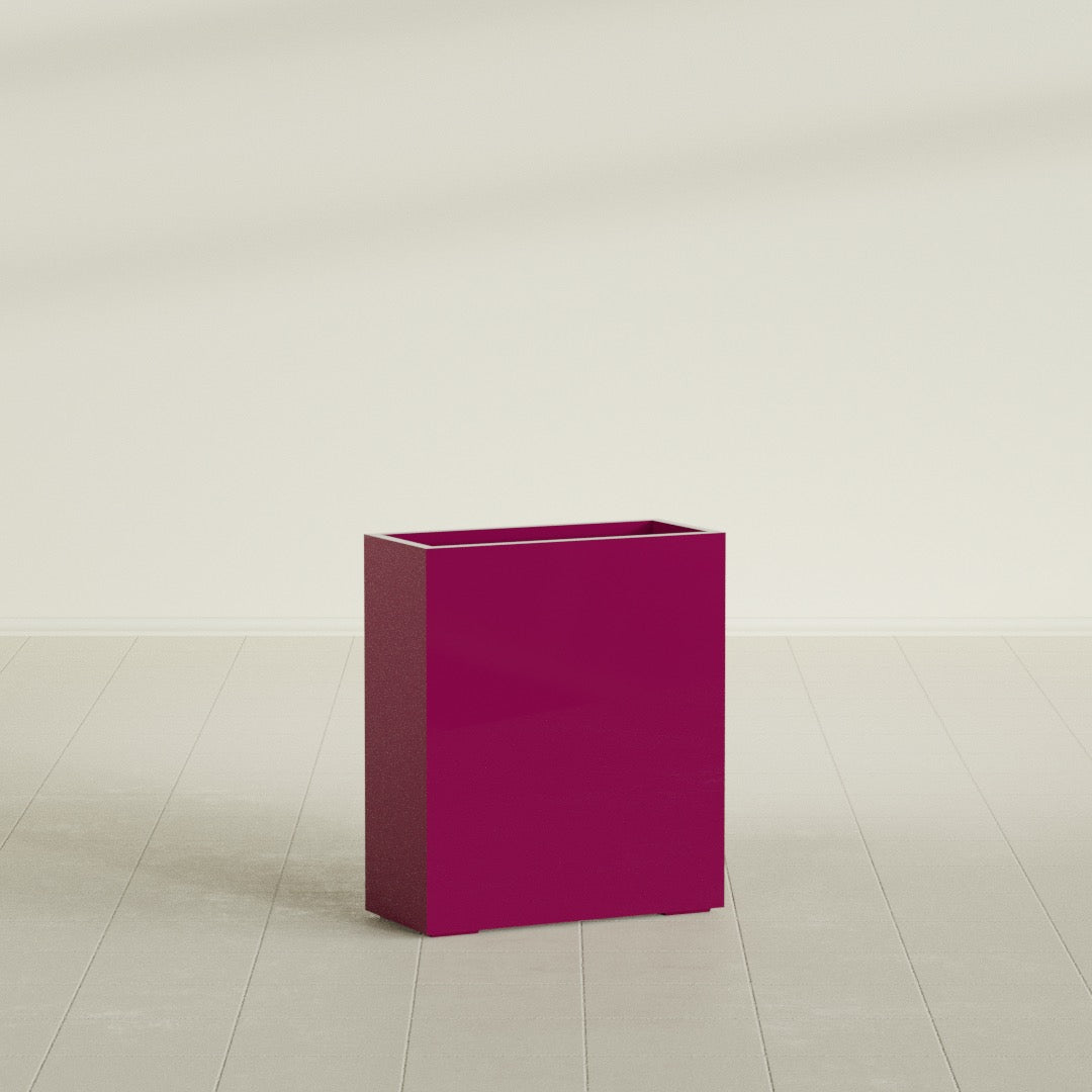 Perth Large Tall Rectangle Fiberglass Planter - 36 in x 16 in x 42 in - Gloss Eggplant - Gloss Eggplant,36 in x 16 in x 42 in