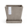 Rotterdam Small Square Planter - 15.75 in x 15.75 in x 13.75 in - Planter + Saucer + Watering System - Taupe - Taupe,15.75 in x 15.75 in x 13.75 in,Planter + Saucer + Watering System