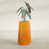 Saigon Large Tapered Round Planter - 16 in x 21 in x 36 in - Gloss Tangerine - Gloss Tangerine,16.4 in x 20.7 in x 36 in