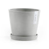 Amsterdam Small Round Planter - 8 in x 8 in x 7 in - Planter + Saucer - White Grey - White Grey,8 in x 8 in x 7 in,Planter + Saucer