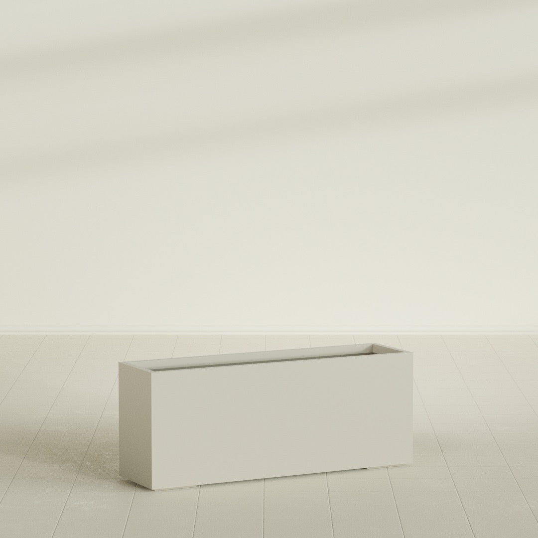 Tolga Extra Large Long Rectangle Fiberglass Planter - 60 in x 16 in x 24 in - Satin Beige - Satin Beige,60 in x 16 in x 24 in