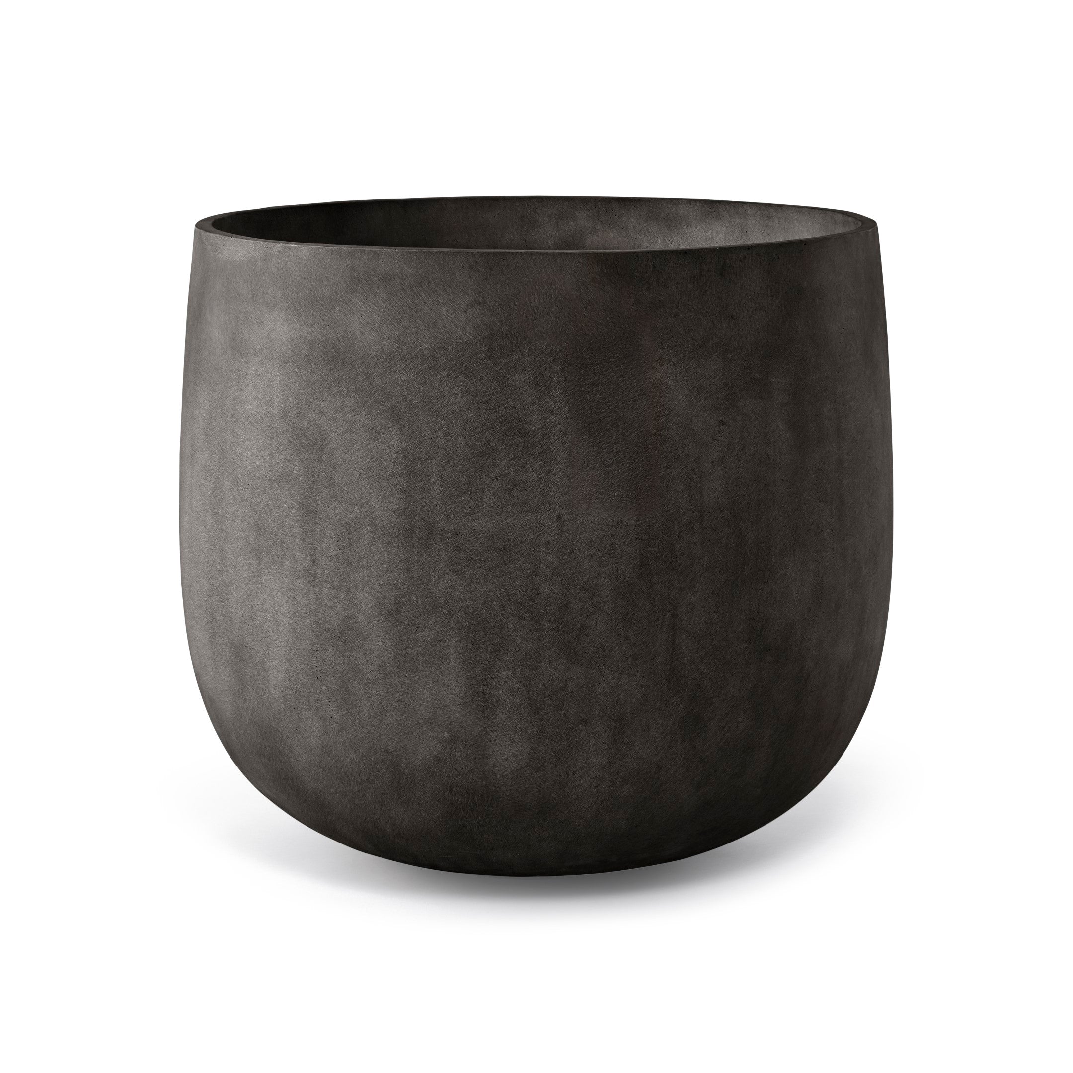 Mondo Large Planter – Brown Stone Finish – Fiberglass Indoor/Outdoor and Weather-Resistant Round Planter (19.8" D x 19" H Exterior, 18.5" D x 18.5" H Interior) - Brown Stone,19.75 in x 19.75 in x 19 in