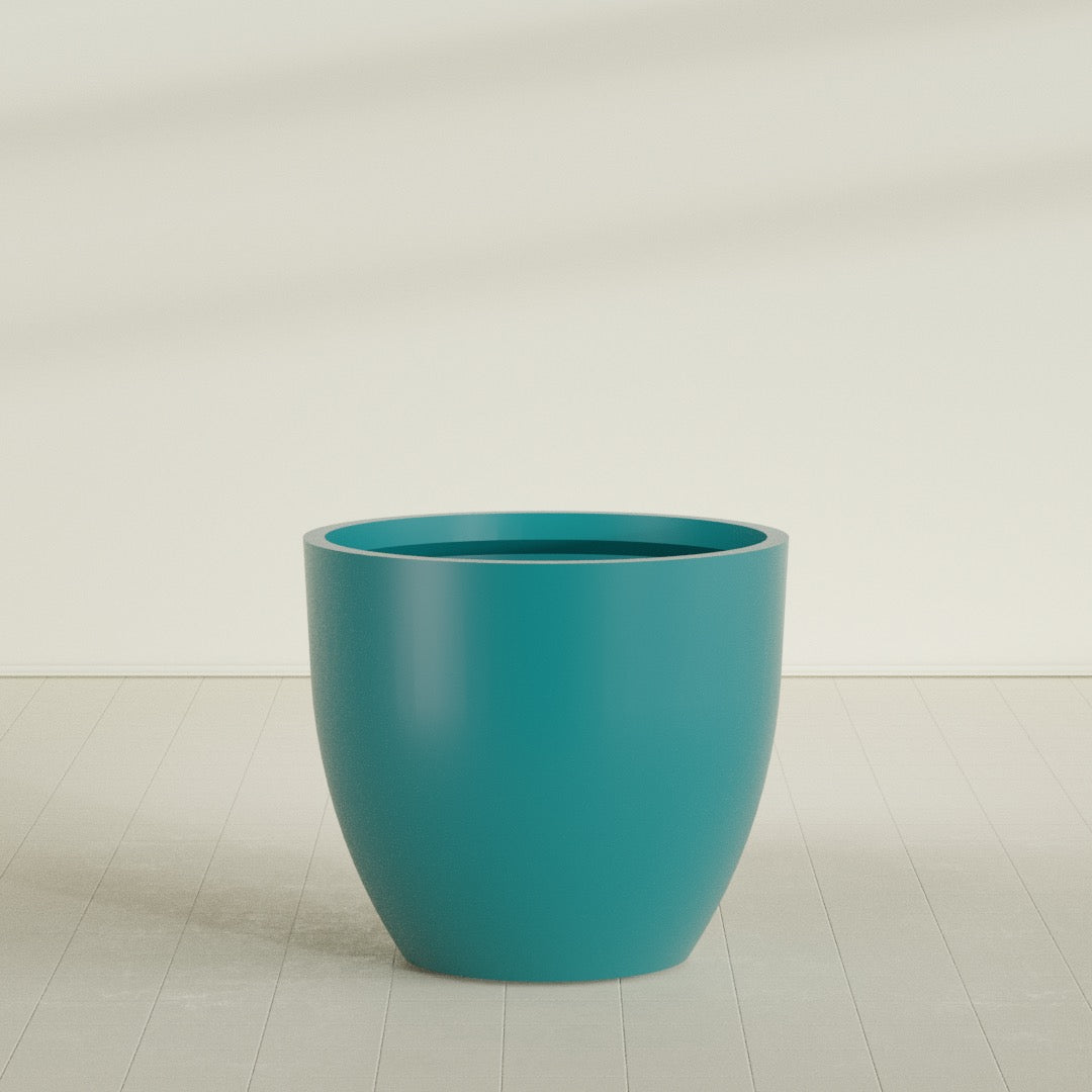 Wannsee Extra Large Round Fiberglass Planter - 50 in x 50 in x 44 in - Satin Sea Foam - Satin Sea Foam,50 in x 50 in x 44 in