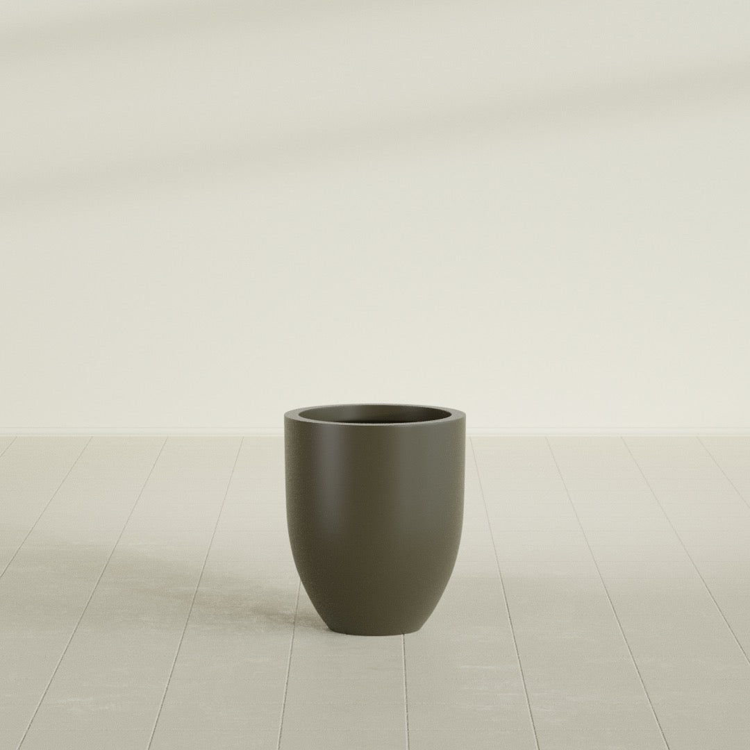 Valencia Small Round Fiberglass Planter - 15 in x 15 in x 18 in - Matte Bronze - Matte Bronze,15 in x 15 in x 18 in