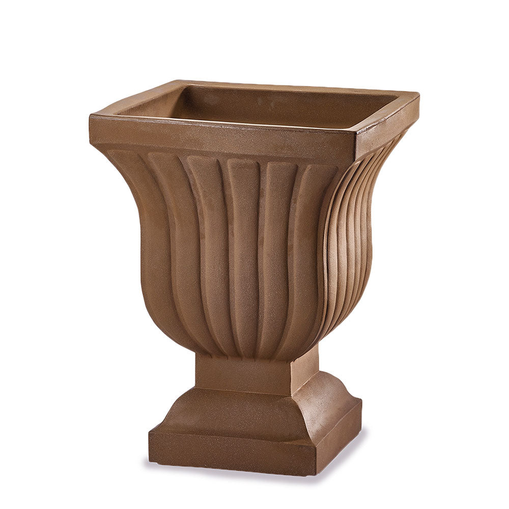 Leyla Urn Medium Tapered Plastic Planter - 22.3 in x 22.3 in x 28.3 in - Mocha - Mocha,22.25 in x 22.25 in x 28.25 in