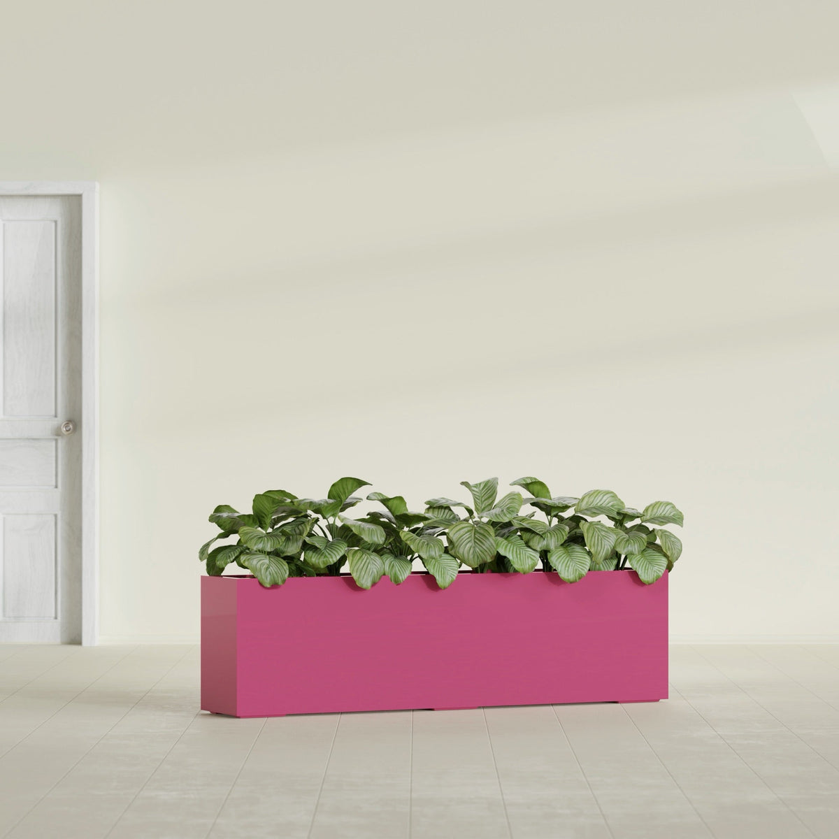 Hudson Extra Large Long Rectangle Fiberglass Planter - 100 in x 18 in x 28 in - Gloss Pink Violet - Gloss Pink Violet,100 in x 18 in x 28 in