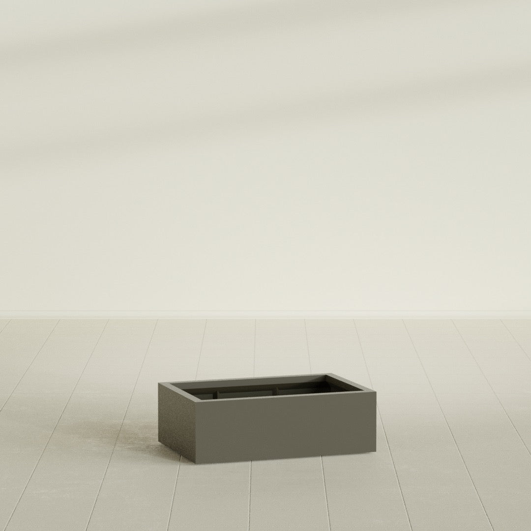 Antwerp Large Long Rectangle Fiberglass Planter - 36 in x 24 in x 12 in - Matte Bronze - Matte Bronze,36 in x 24 in x 12 in